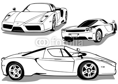 400x283 Sport Car From Views - Sports Car Drawing Outline