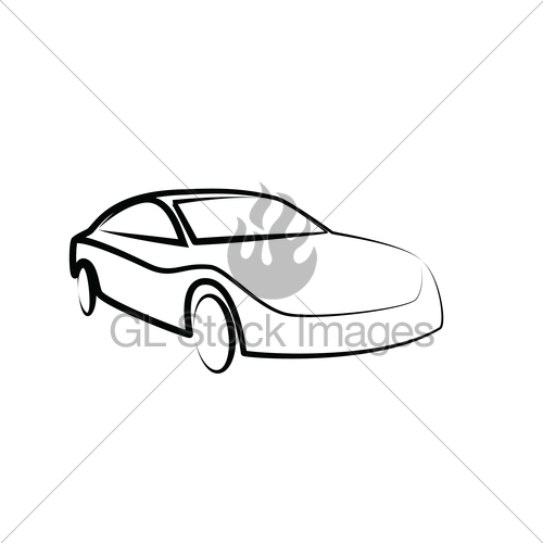 500x500 sports car outlines modern car illustration car vector gl - Sports Car Drawing Outline
