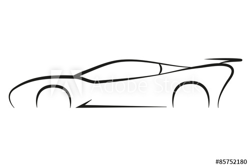 500x334 outline sport car symbol silhouette business company vector logo - Sports Car Drawing Outline