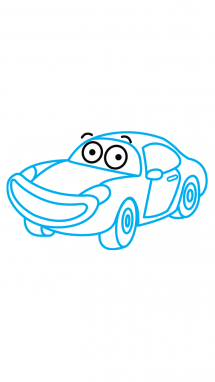 215x382 how to draw a children sports car, cartoons, easy step - Sports Car Drawing Step By Step