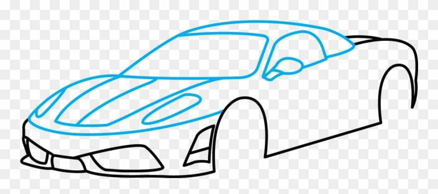 880x390 Cars Drawings - Sports Car Drawing Step By Step