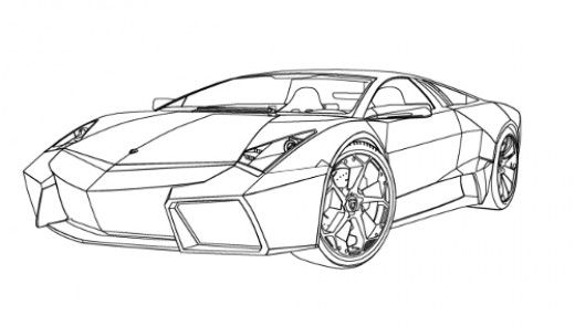 520x295 How To Draw Cars Easy Air Brush Drawings, Car Drawings, Cars - Sports Car Line Drawing