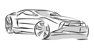 400x225 modern sports car drawing study vector illustration - Sports Car Line Drawing