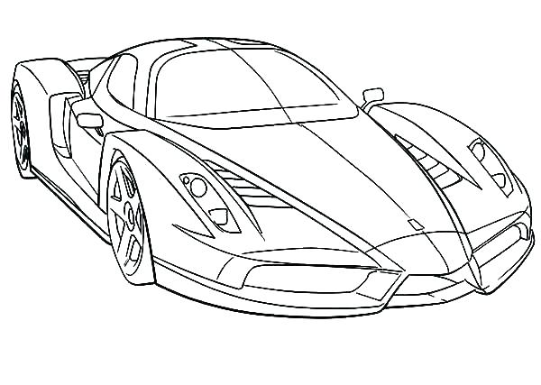 600x427 Car Drawing For Coloring - Sports Car Line Drawing