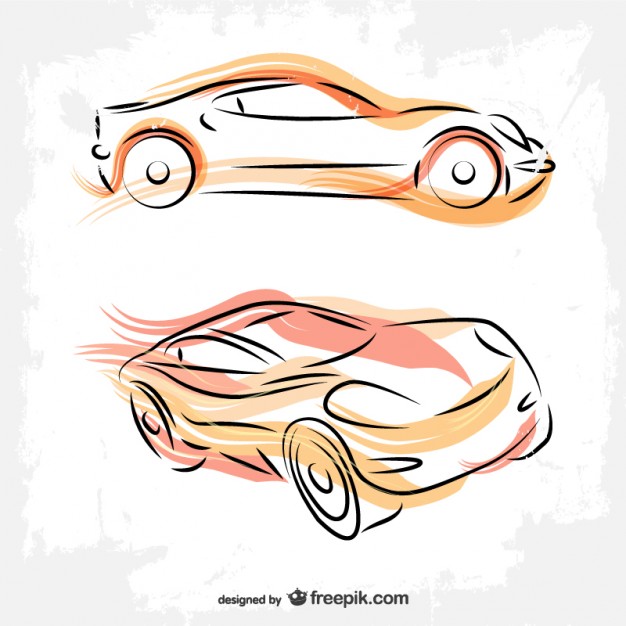 626x626 Cars Line Art Drawing Vector Free Download - Sports Car Line Drawing