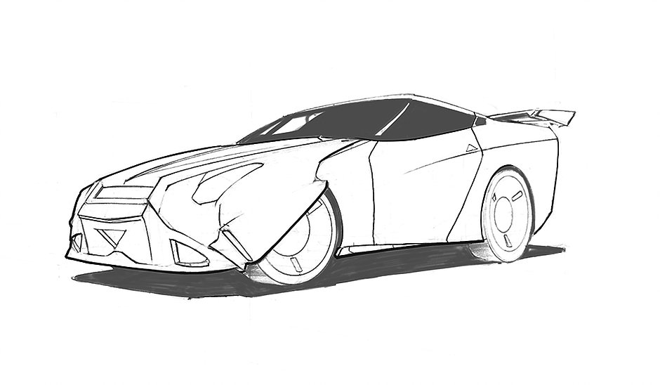 Sports Car Line Drawing at PaintingValley.com | Explore collection of