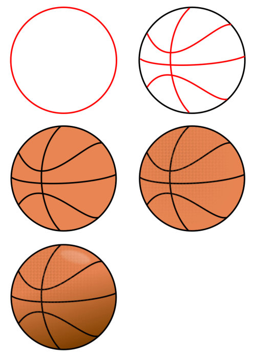 500x696 How To Draw Cartoon Sports - Sports Drawing