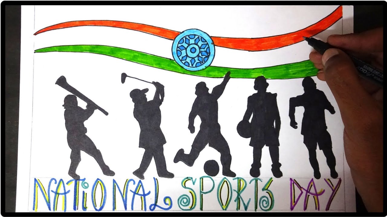 1280x720 How To Draw National Sports Day Colorful Easy Drawing Annual - Sports Drawing