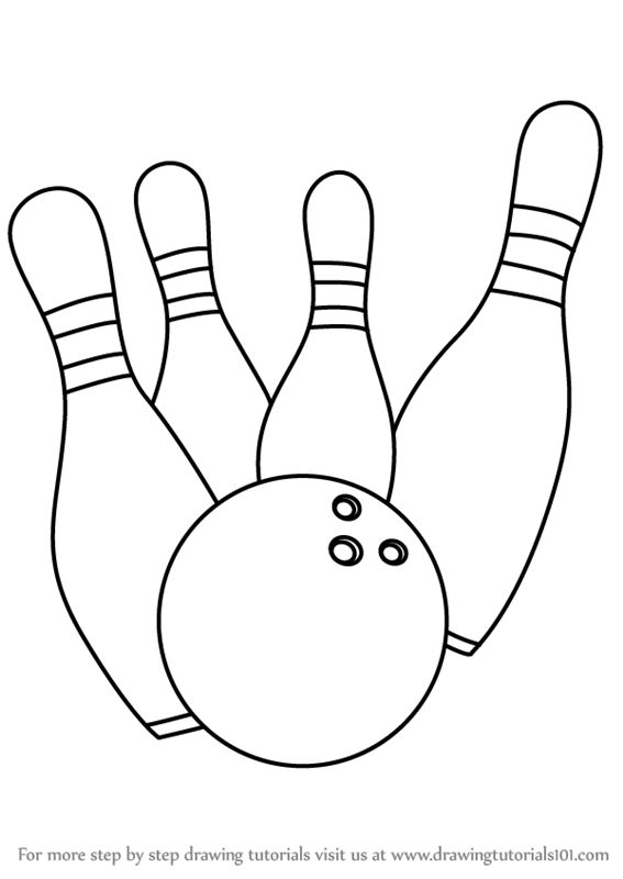 567x800 learn how to draw bowling pins - Sports Drawing