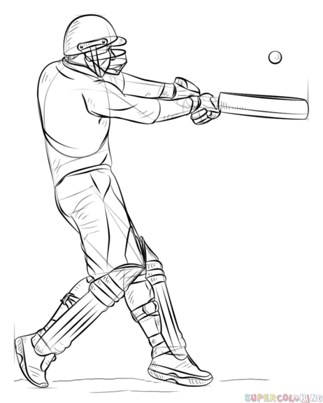 462x575 Pin On Cricket - Sports Drawing Books