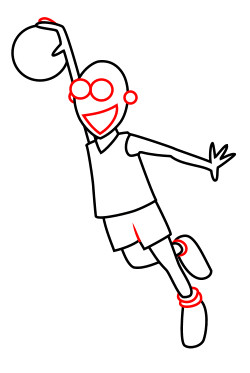 250x373 Drawing A Cartoon Basketball Player - Sports Drawing Pictures