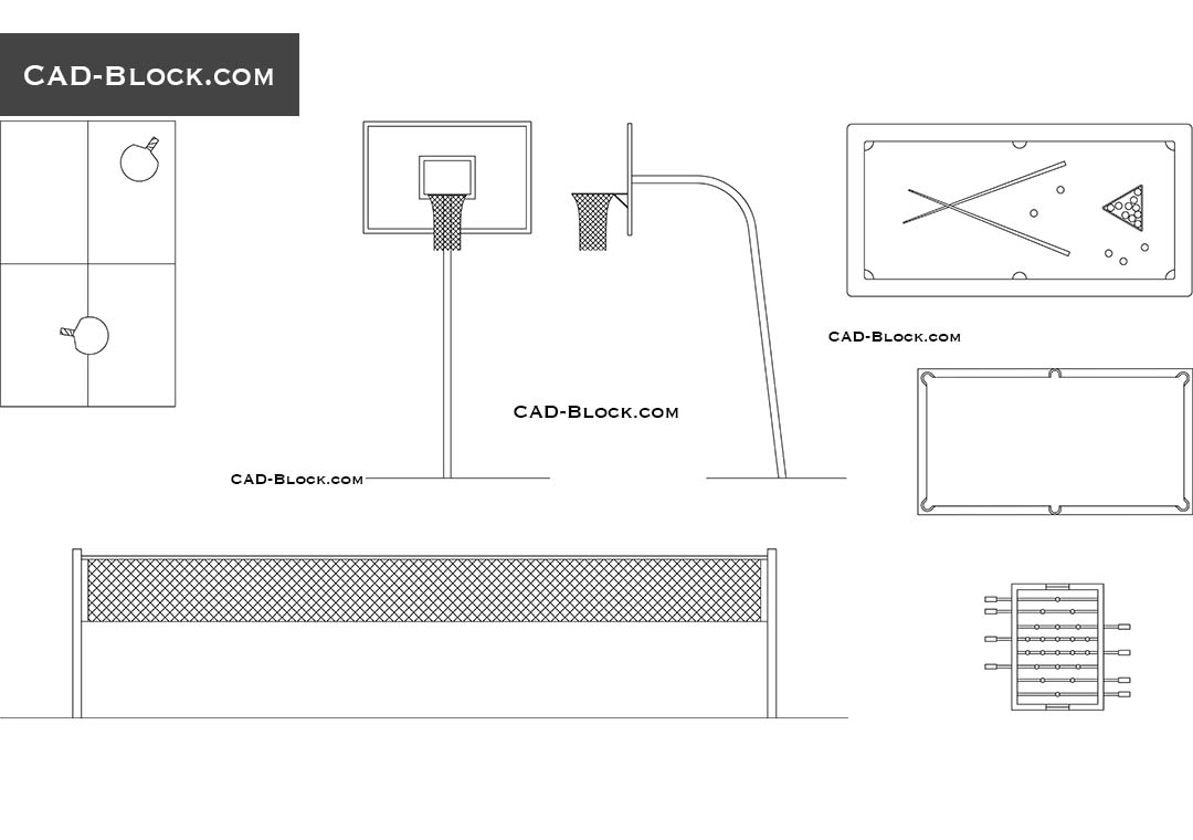 1080x760 sports equipment free cad blocks download - Sports Equipment Drawing