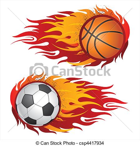 450x470 sports equipment with flames sports design elements - Sports Equipment Drawing