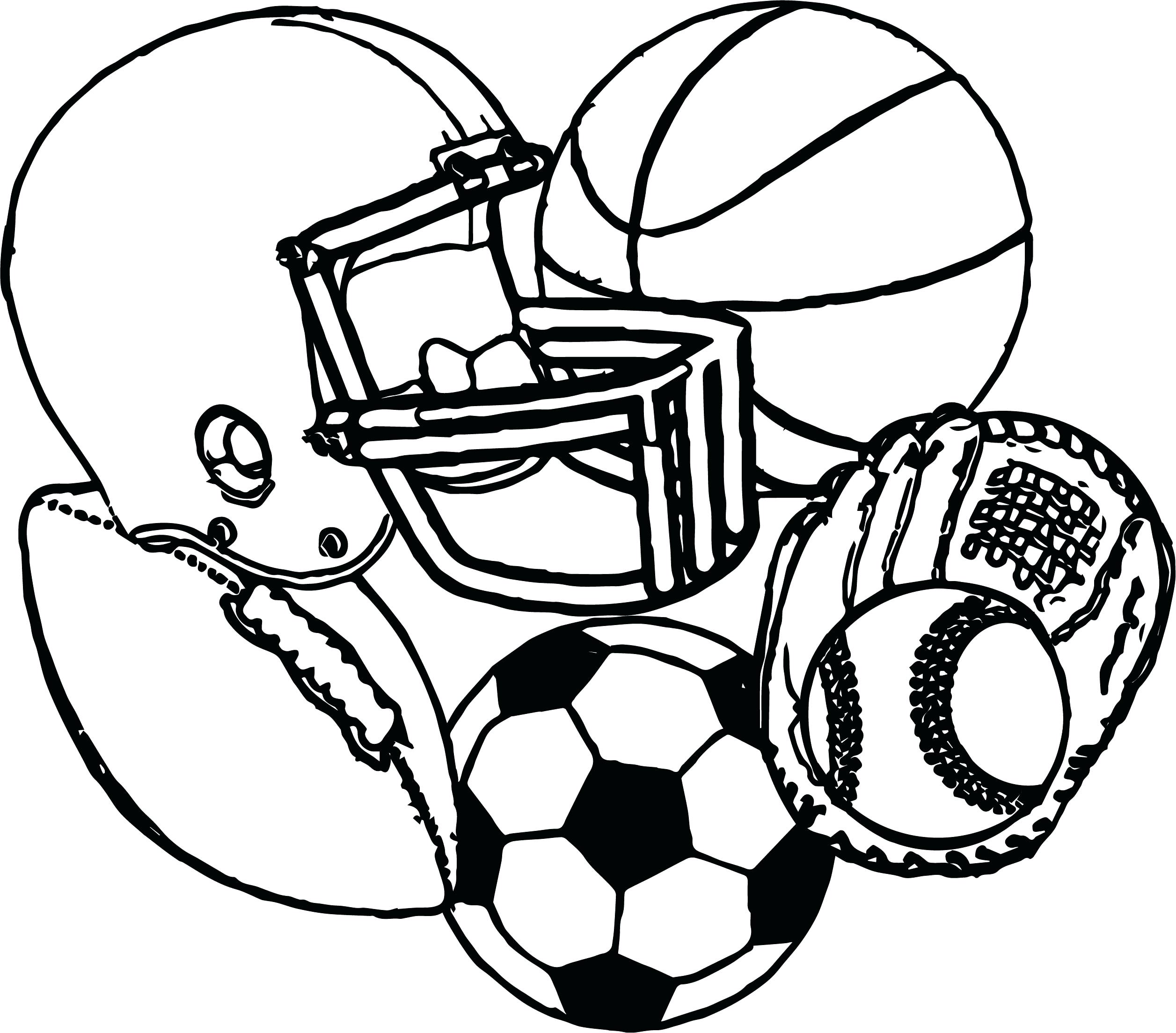 2513x2208 coloring pages of hockey equipment - Sports Equipment Drawing