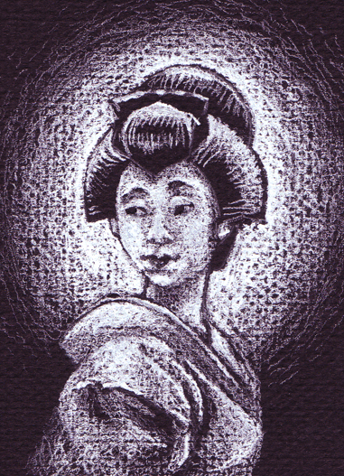 381x527 geisha spot drawing - Spot Drawing