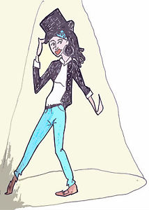 214x300 top hat spotlight actor motivational digital illustration - Spotlight Drawing