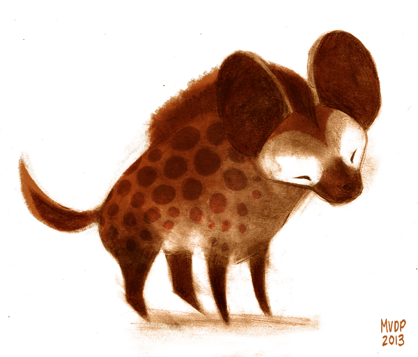 600x512 Spotted Hyena Sketch - Spotted Hyena Drawing