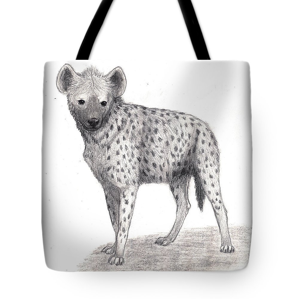 1000x1000 Spotted Hyena Tote Bag For Sale - Spotted Hyena Drawing