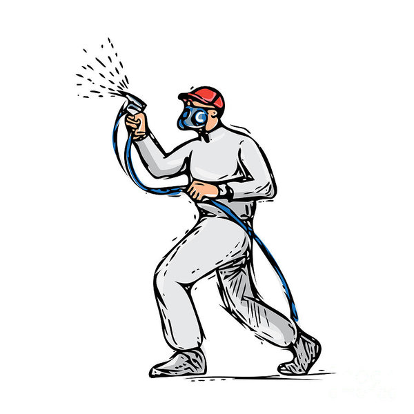 600x600 spray painter painting side drawing art print - Spray Drawing