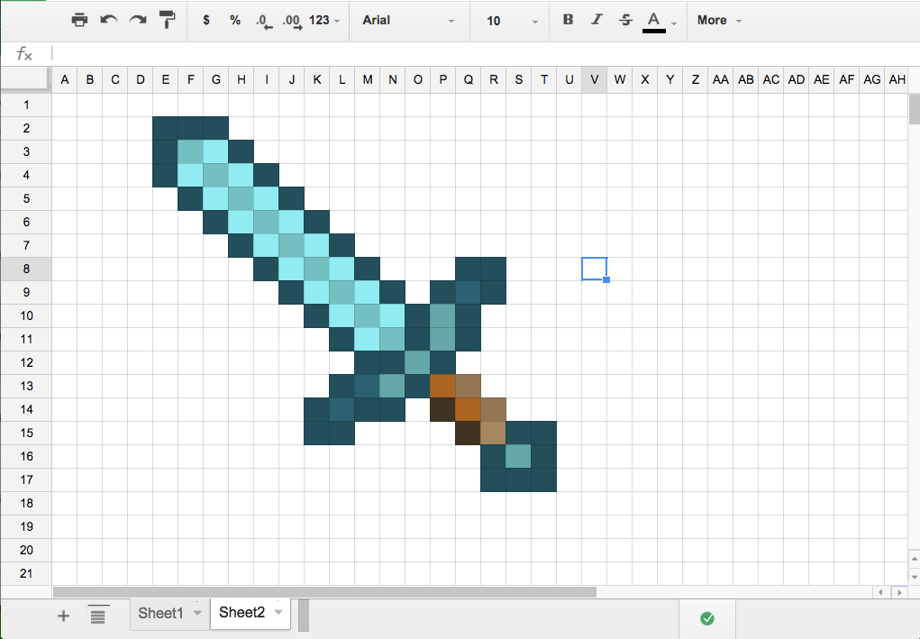 1021x709 google sheets create pixel art - Spreadsheet Drawing