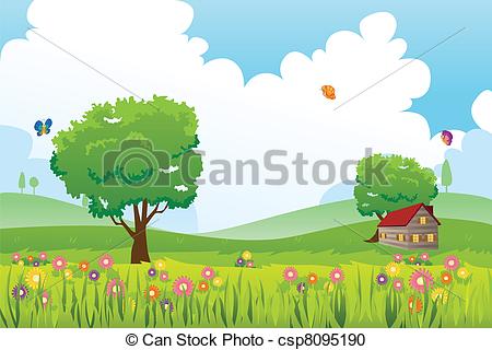 450x320 Spring Nature Clipart Clip Art Images - Spring Landscape Drawing
