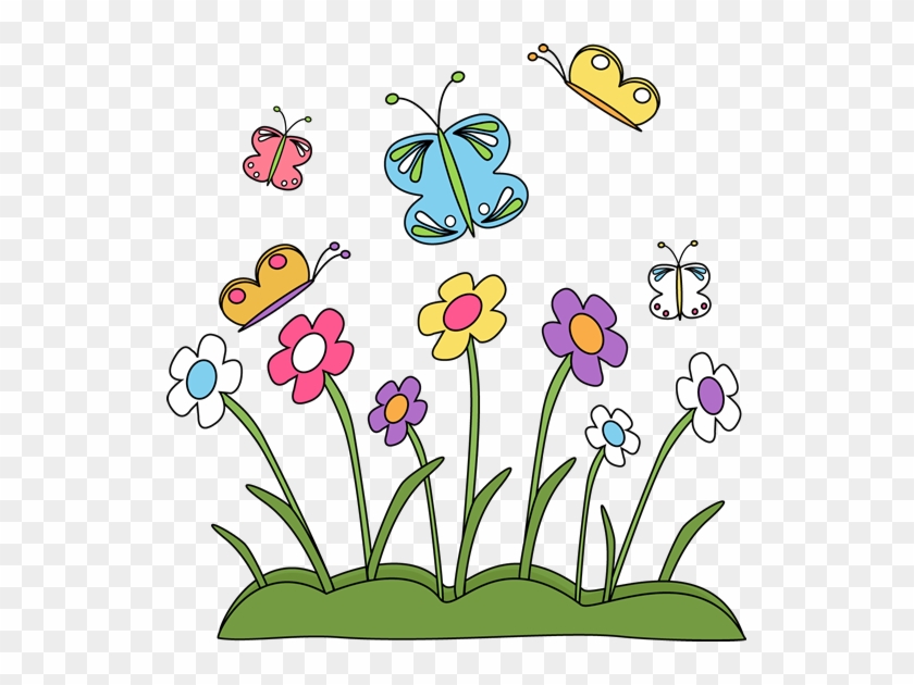 840x630 Spring Flowers And Butterflies - Spring Season Drawing