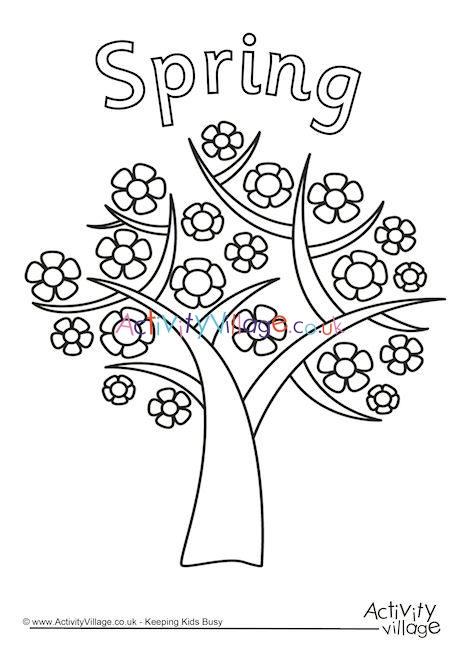 460x650 Spring Tree Colouring Page - Spring Tree Drawing