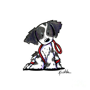300x300 Spaniel Puppy With Leash Drawing - Springer Spaniel Drawing