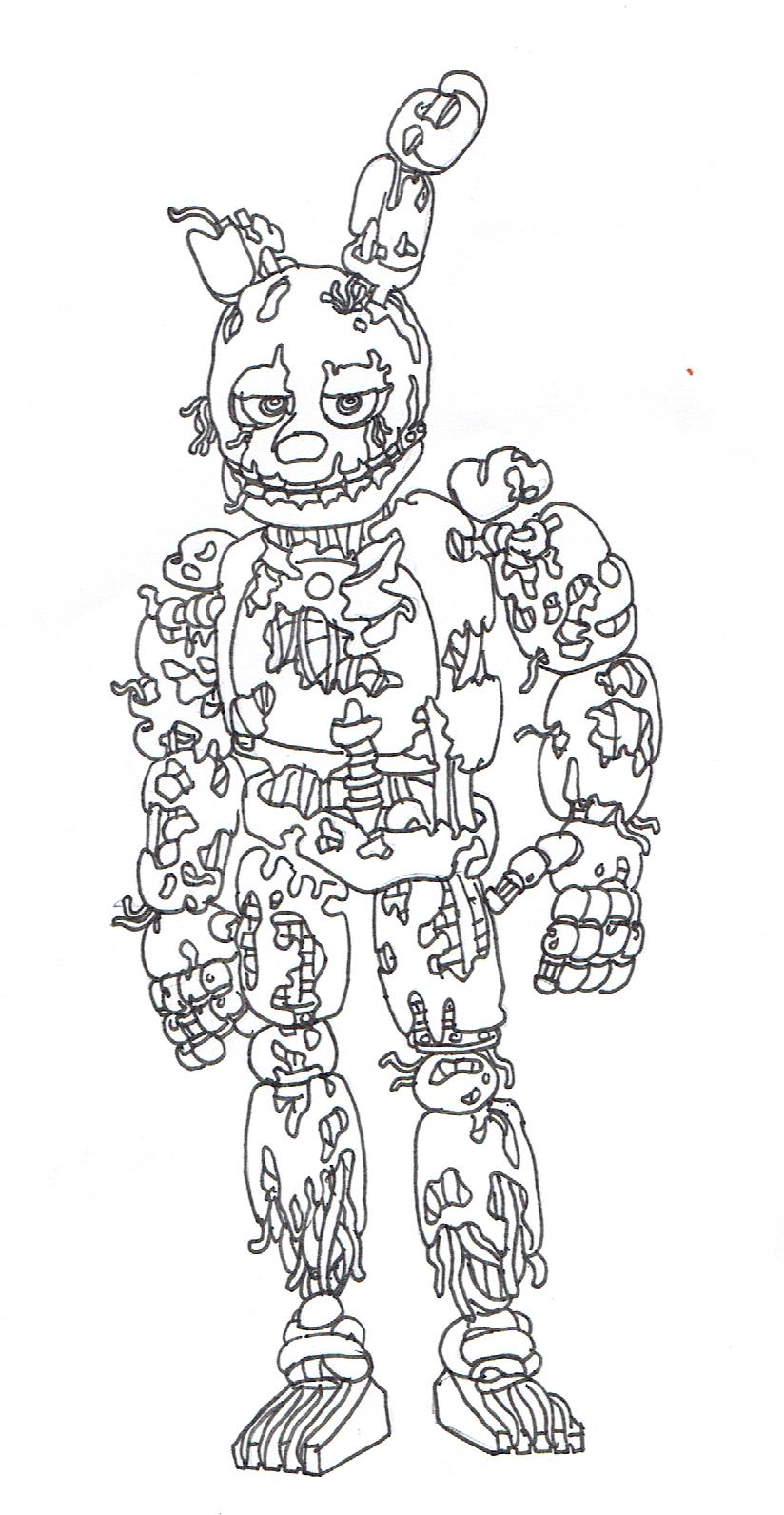 924 Animal Springtrap Coloring Pages with disney character