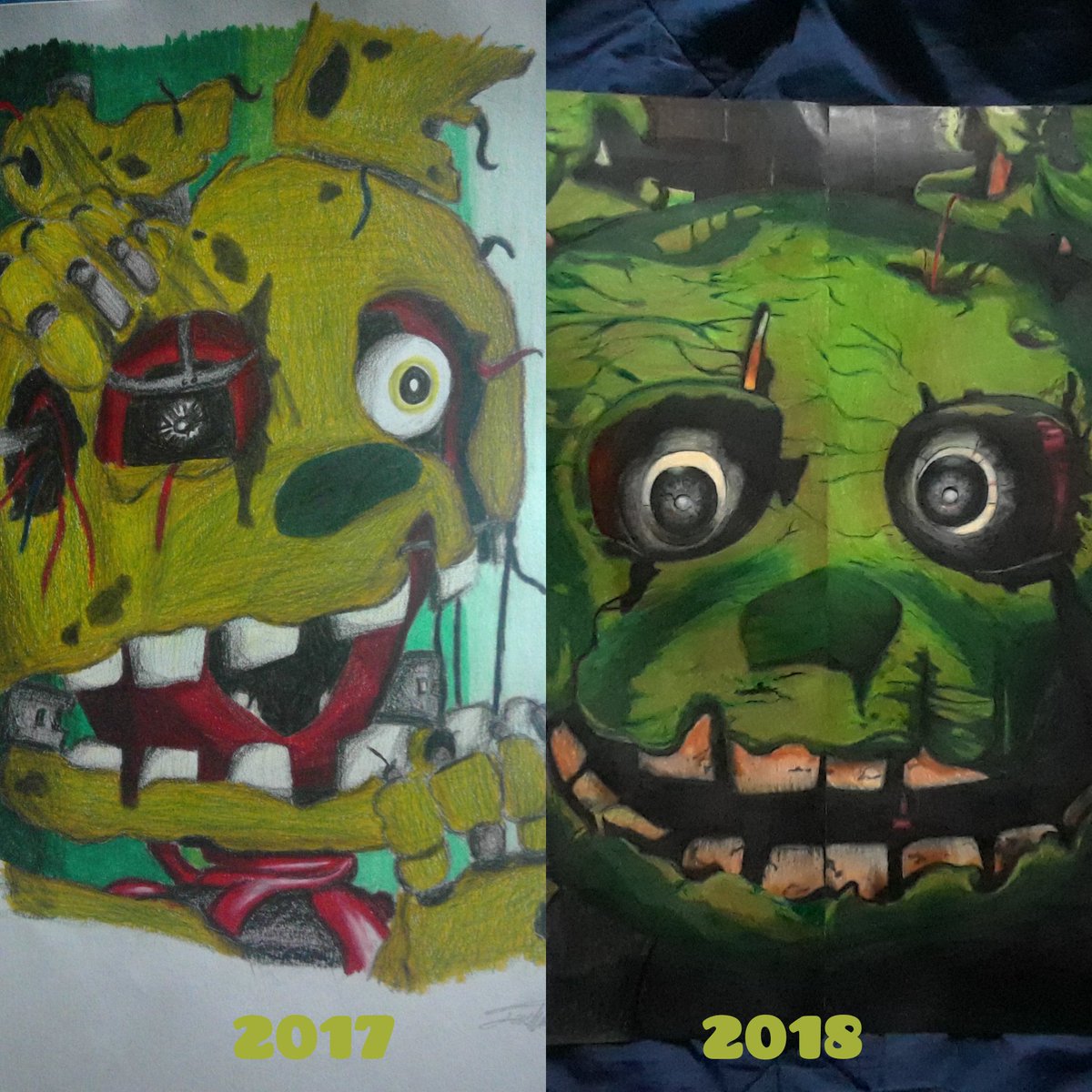 1200x1200 on twitter improvement on drawing springtrap - Springtrap Drawing