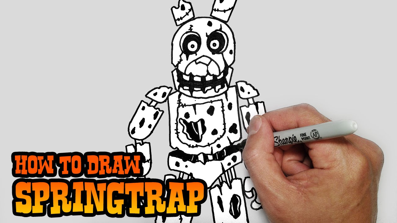 1280x720 How To Draw Springtrap Five Nights - Springtrap Full Body Drawing