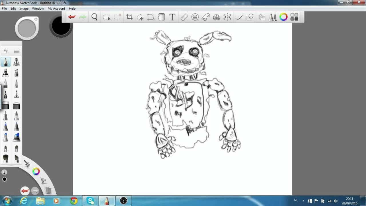 1280x720 Speedart - Springtrap Full Body Drawing