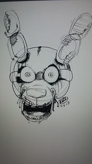 320x569 Springtrap Sketch Cause I've Literally Done Nothing Fnaf In Months - Springtrap Full Body Drawing
