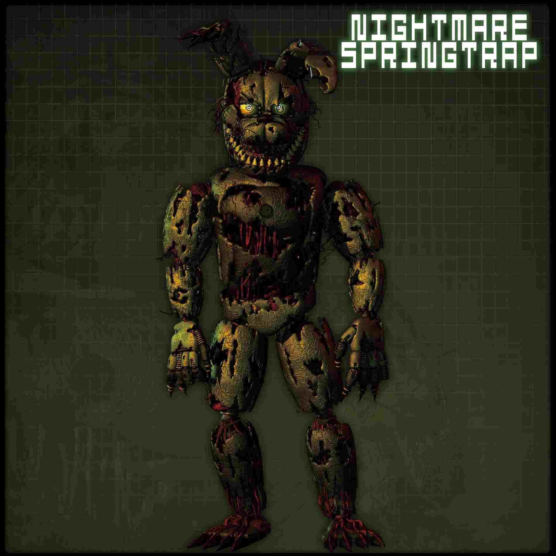 1900x1900 nightmare springtrap full body drawing render k - Springtrap Full Body Drawing