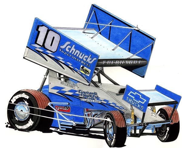 600x490 sprint car in t shirt style - Sprint Car Drawing