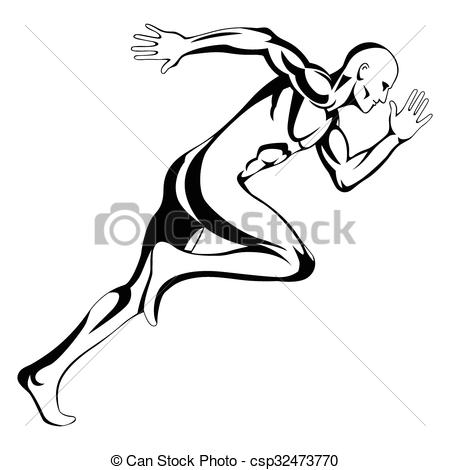 450x470 Sprinter Illustration Of A Man Figure Running - Sprinter Drawing