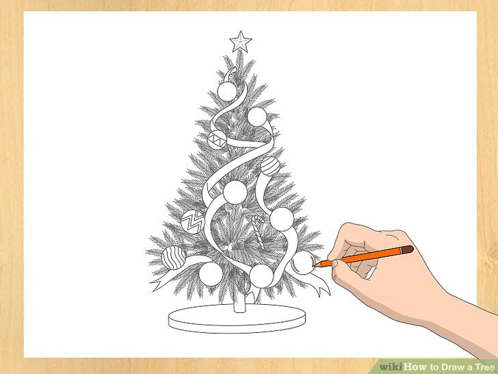 Realistic Easy Realistic Christmas Tree Drawing ~ Drawing