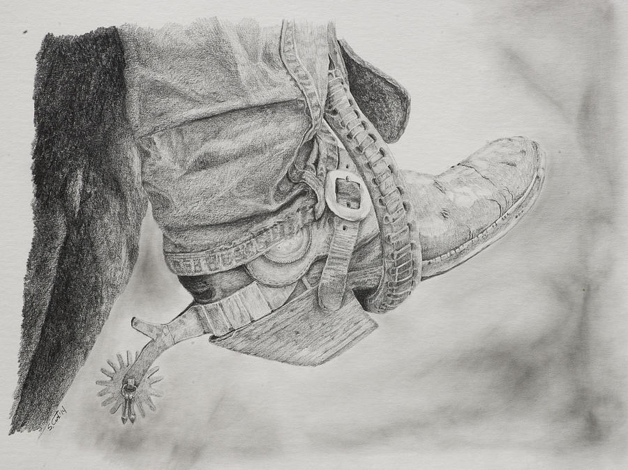 900x674 Silver Spurs Drawing - Spurs Drawing