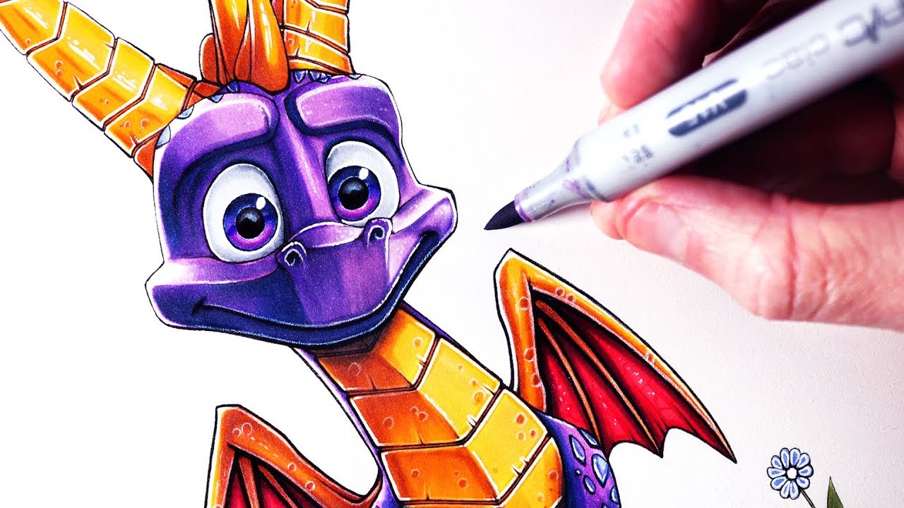 1280x720 Let's Draw Spyro The Dragon - Spyro Drawing