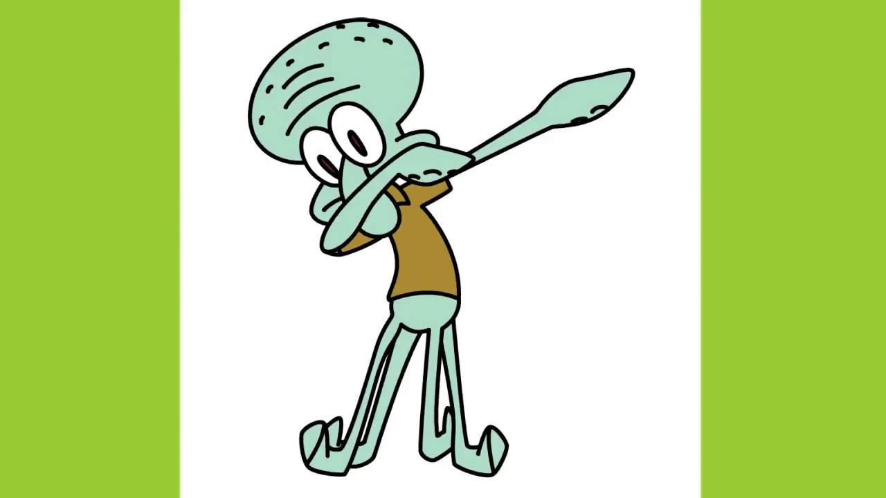 1280x720 how to draw dabbing squidward cute and quick - Squidward Drawing