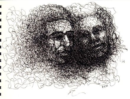 440x336 quiet moment pen and ink squiggle drawing chris carter artist - Squiggle Drawing