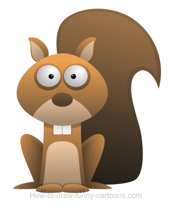 350x416 drawing a squirrel cartoon - Squirrel Cartoon Drawing