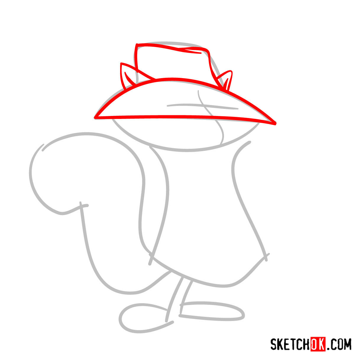 1200x1200 How To Draw Secret Squirrel - Squirrel Drawing Step By Step