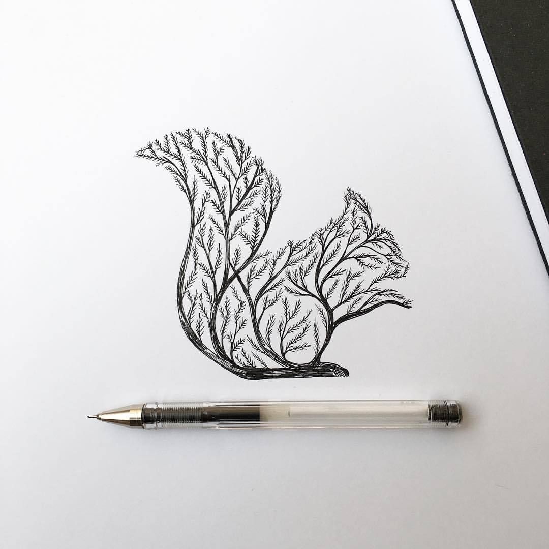 1080x1080 Squirrel Tree - Squirrel In Tree Drawing