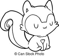 204x194 Line Drawing Of A Squirrel - Squirrel Line Drawing