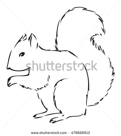 418x470 Photos Squirrel Line Drawing - Squirrel Line Drawing