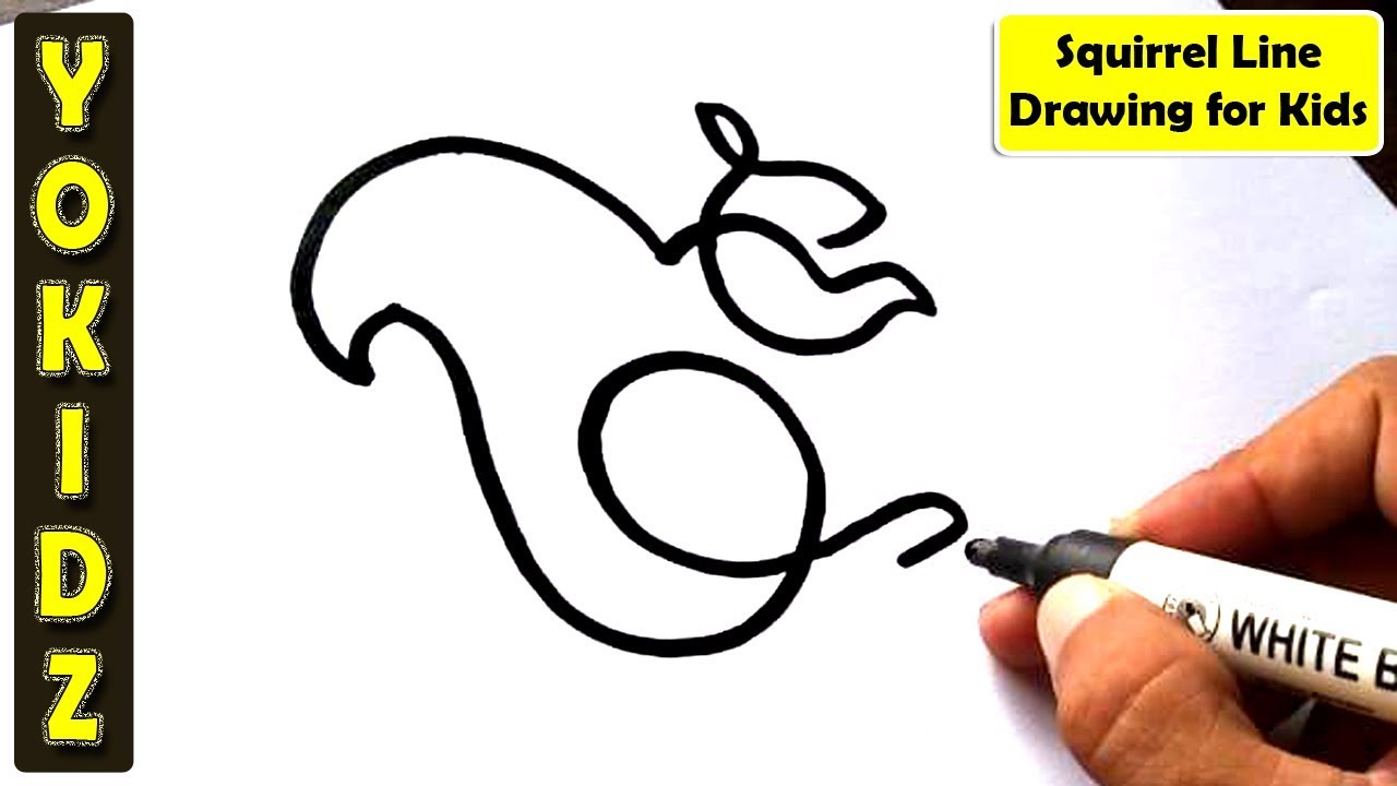 1280x720 Squirrel Line Drawing For Kids - Squirrel Line Drawing