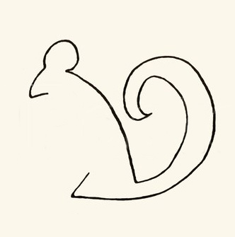 332x335 Squirrel Pablo Picasso - Squirrel Line Drawing