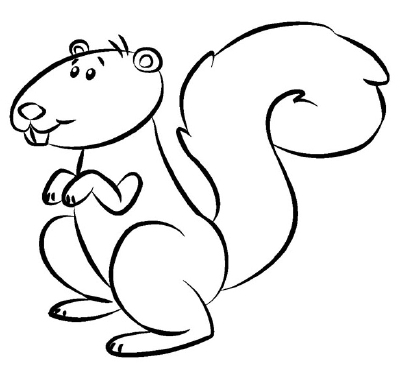 400x373 trace and erase - Squirrel Line Drawing