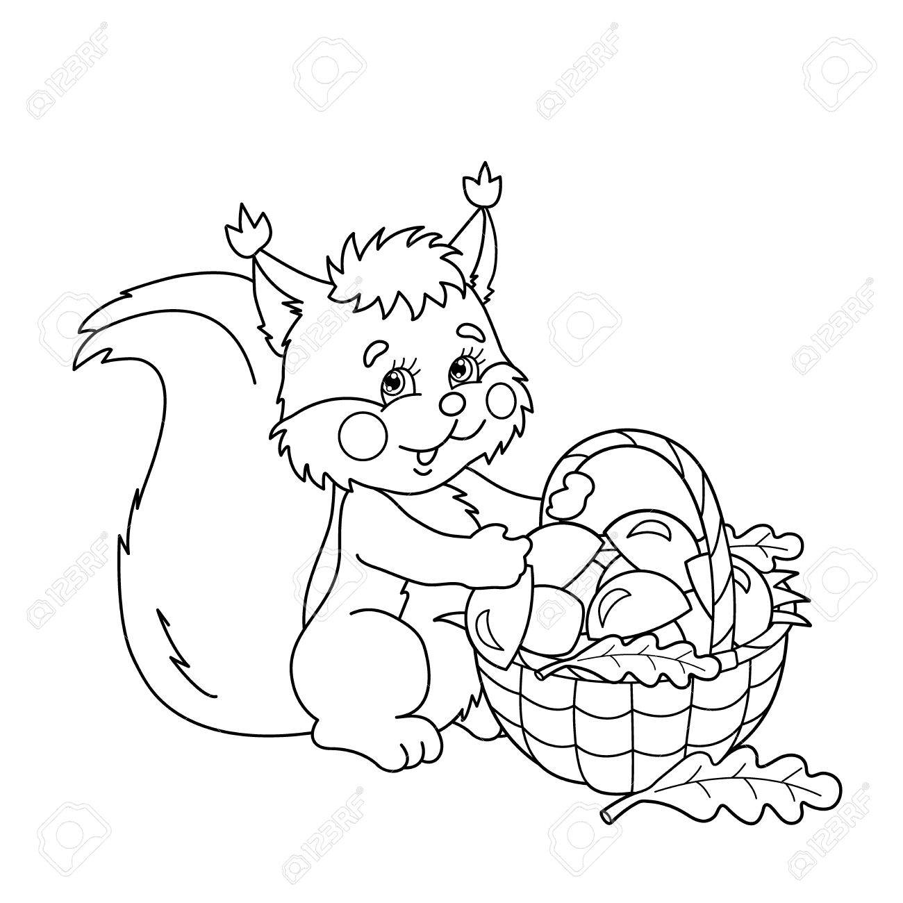 1300x1300 Outline Drawing Of Nature And Coloring - Squirrel Outline Drawing